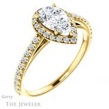 Pear Shaped Forever Brilliant Moissanite Engagement Ring #GTJ932-pear-fb-y