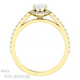 Pear Shaped Forever Brilliant Moissanite Engagement Ring #GTJ932-pear-fb-y