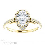 Pear Shaped Forever Brilliant Moissanite Engagement Ring #GTJ932-pear-fb-y