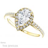Pear Shaped Forever Brilliant Moissanite Engagement Ring #GTJ932-pear-fb-y