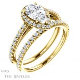 Pear Shaped Forever Brilliant Moissanite Engagement Ring #GTJ932-pear-fb-y