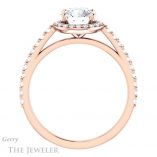 Round Cut Forever One Moissanite Engagement Ring #GTJ932-round-fo-r