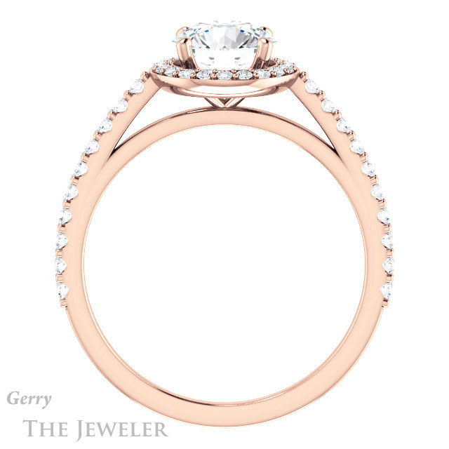 Round Cut Forever One Moissanite Engagement Ring #GTJ932-round-fo-r