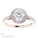 Round Cut Forever One Moissanite Engagement Ring #GTJ932-round-fo-r