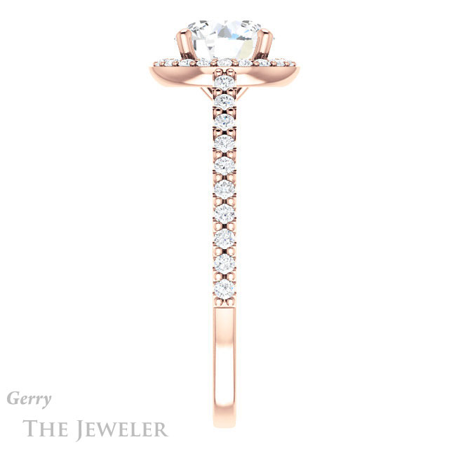 Round Cut Forever One Moissanite Engagement Ring #GTJ932-round-fo-r
