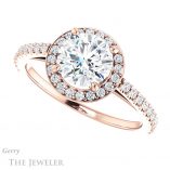 Round Cut Forever One Moissanite Engagement Ring #GTJ932-round-fo-r