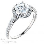 Round Cut Forever One Moissanite Engagement Ring #GTJ932-round-fo-w 4 Round Cut Forever One Moissanite Engagement Ring #GTJ932-round-fo-w
