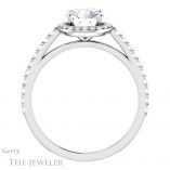 Round Cut Forever One Moissanite Engagement Ring #GTJ932-round-fo-w 2 Round Cut Forever One Moissanite Engagement Ring #GTJ932-round-fo-w