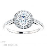 Round Cut Forever One Moissanite Engagement Ring #GTJ932-round-fo-w 1 Round Cut Forever One Moissanite Engagement Ring #GTJ932-round-fo-w