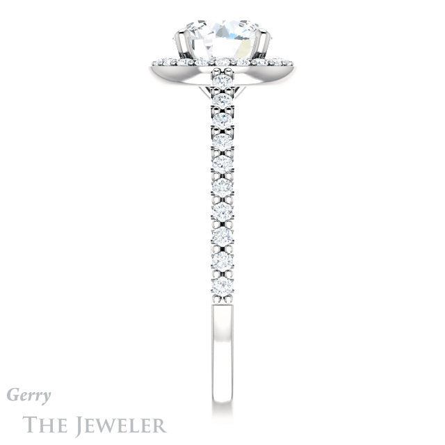 Round Cut Forever One Moissanite Engagement Ring #GTJ932-round-fo-w 3 Round Cut Forever One Moissanite Engagement Ring #GTJ932-round-fo-w