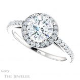 Round Cut Forever One Moissanite Engagement Ring #GTJ932-round-fo-w 5 Round Cut Forever One Moissanite Engagement Ring #GTJ932-round-fo-w