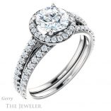 Round Cut Forever One Moissanite Engagement Ring #GTJ932-round-fo-w 6 Round Cut Forever One Moissanite Engagement Ring #GTJ932-round-fo-w