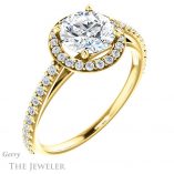 Round Cut Forever One Moissanite Engagement Ring #GTJ932-round-fo-y 4 Round Cut Forever One Moissanite Engagement Ring #GTJ932-round-fo-y