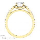 Round Cut Forever One Moissanite Engagement Ring #GTJ932-round-fo-y 2 Round Cut Forever One Moissanite Engagement Ring #GTJ932-round-fo-y