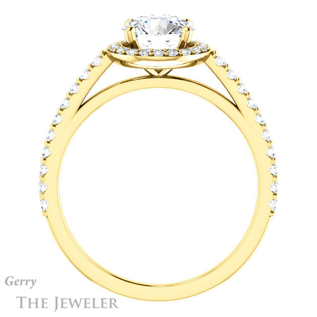 Round Cut Forever One Moissanite Engagement Ring #GTJ932-round-fo-y 2 Round Cut Forever One Moissanite Engagement Ring #GTJ932-round-fo-y