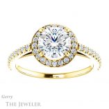 Round Cut Forever One Moissanite Engagement Ring #GTJ932-round-fo-y 1 Round Cut Forever One Moissanite Engagement Ring #GTJ932-round-fo-y