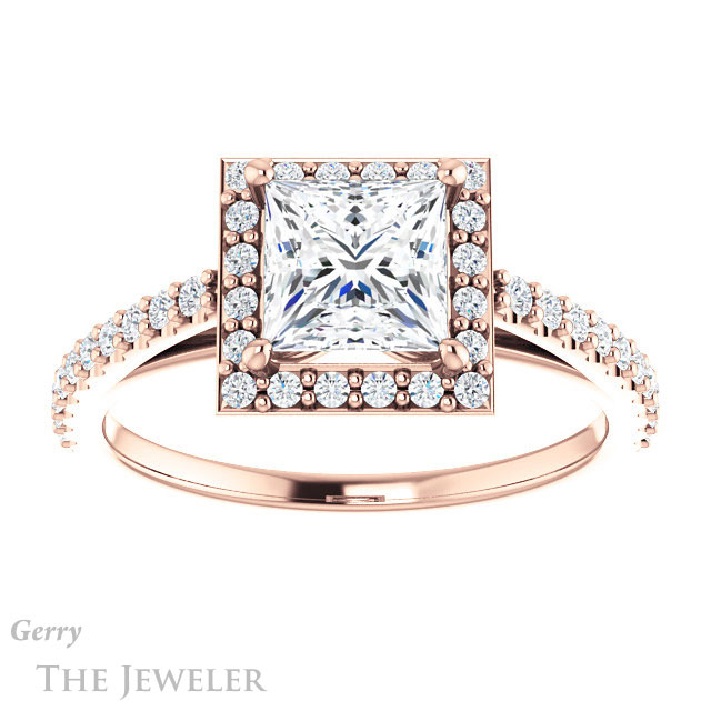 Princess Cut Forever One Moissanite Engagement Ring #GTJ932-square-fo-r