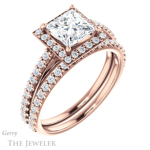 Princess Cut Forever One Moissanite Engagement Ring #GTJ932-square-fo-r