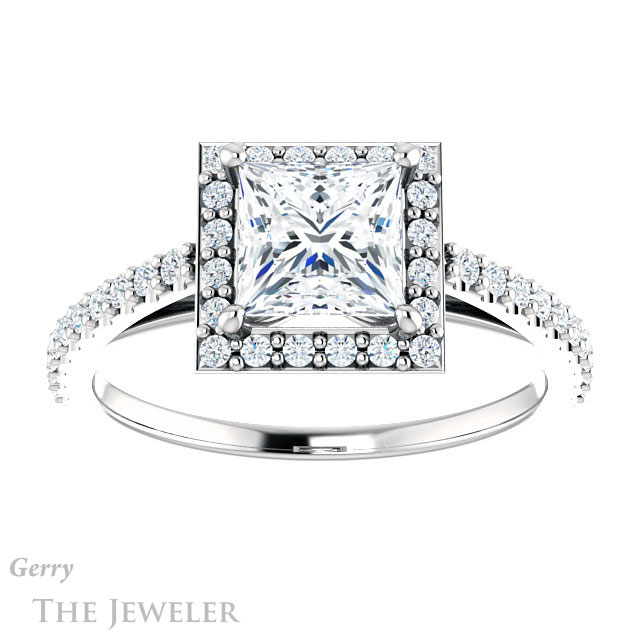 Princess Cut Forever One Moissanite Engagement Ring #GTJ932-square-fo-w 1 Princess Cut Forever One Moissanite Engagement Ring #GTJ932-square-fo-w