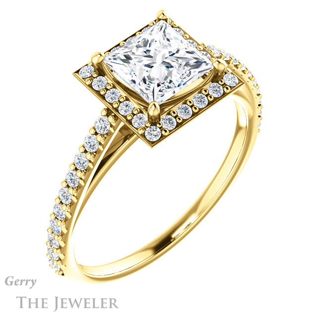 Princess Cut Forever One Moissanite Engagement Ring #GTJ932-square-fo-y 4 Princess Cut Forever One Moissanite Engagement Ring #GTJ932-square-fo-y