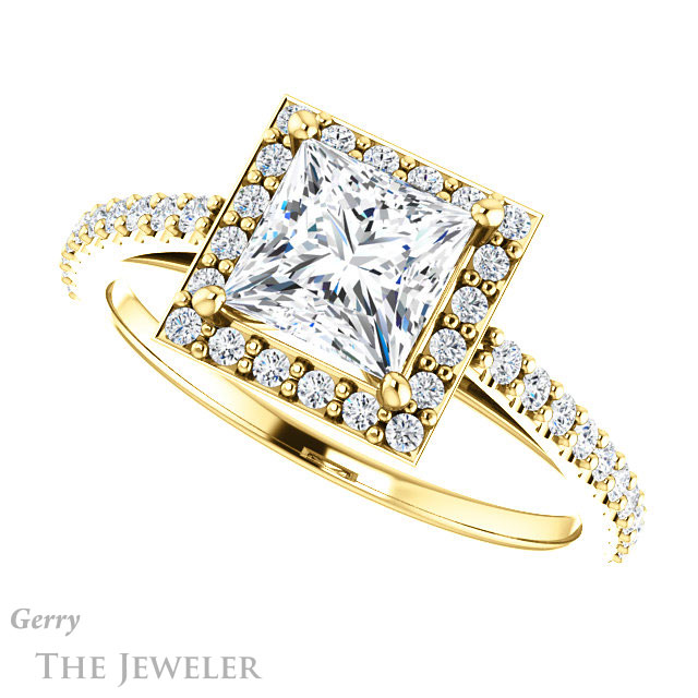 Princess Cut Forever One Moissanite Engagement Ring #GTJ932-square-fo-y 5 Princess Cut Forever One Moissanite Engagement Ring #GTJ932-square-fo-y