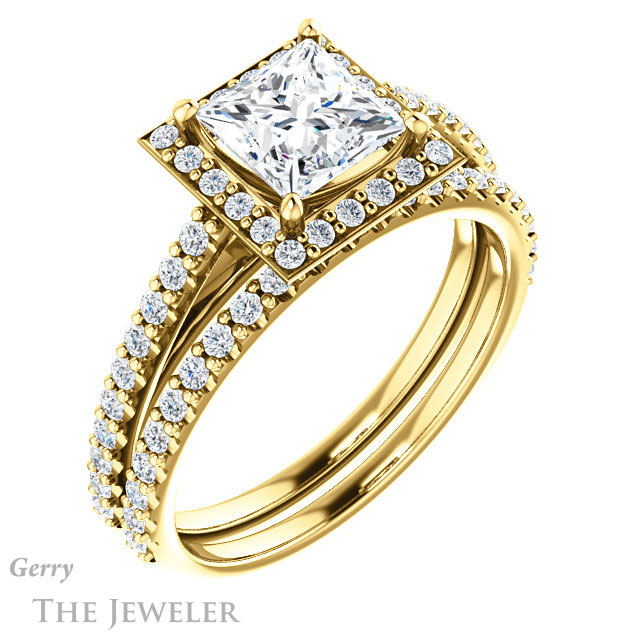 Princess Cut Forever One Moissanite Engagement Ring #GTJ932-square-fo-y 6 Princess Cut Forever One Moissanite Engagement Ring #GTJ932-square-fo-y
