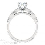 Cushion Cut Forever One Moissanite Engagement Ring #GTJ933-cushion-fo-w 2 Cushion Cut Forever One Moissanite Engagement Ring #GTJ933-cushion-fo-w