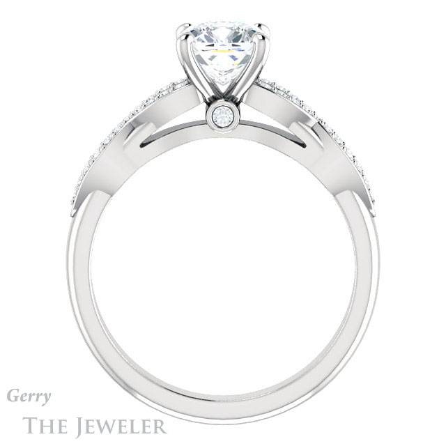 Cushion Cut Forever One Moissanite Engagement Ring #GTJ933-cushion-fo-w 2 Cushion Cut Forever One Moissanite Engagement Ring #GTJ933-cushion-fo-w