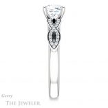 Cushion Cut Forever One Moissanite Engagement Ring #GTJ933-cushion-fo-w 3 Cushion Cut Forever One Moissanite Engagement Ring #GTJ933-cushion-fo-w