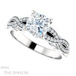 Cushion Cut Forever One Moissanite Engagement Ring #GTJ933-cushion-fo-w 5 Cushion Cut Forever One Moissanite Engagement Ring #GTJ933-cushion-fo-w