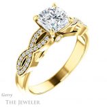 Cushion Cut Forever One Moissanite Engagement Ring #GTJ933-cushion-fo-y