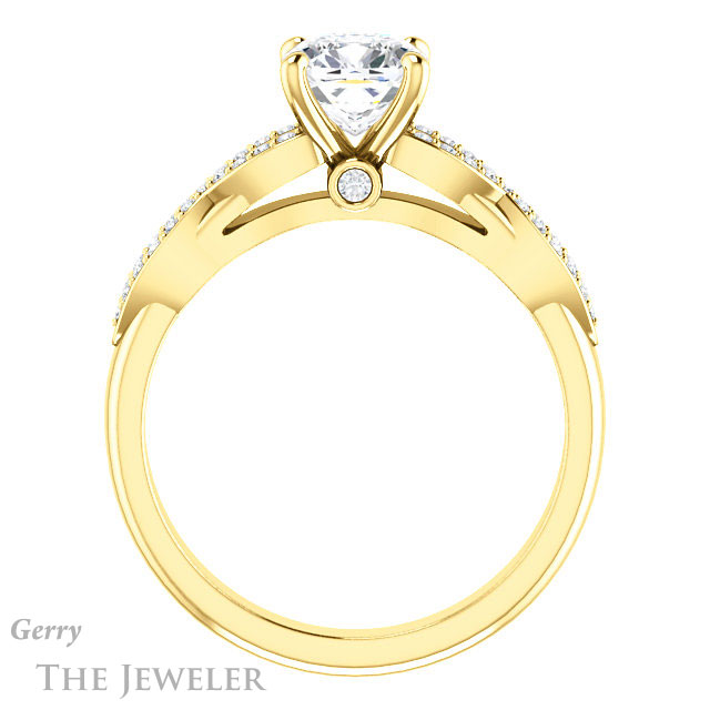 Cushion Cut Forever One Moissanite Engagement Ring #GTJ933-cushion-fo-y