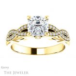 Cushion Cut Forever One Moissanite Engagement Ring #GTJ933-cushion-fo-y