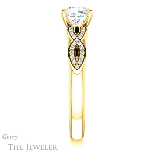 Cushion Cut Forever One Moissanite Engagement Ring #GTJ933-cushion-fo-y