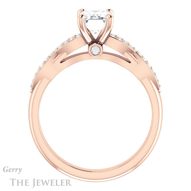 Emerald Cut Forever Brilliant Moissanite Engagement Ring #GTJ933-emerald-fb-r