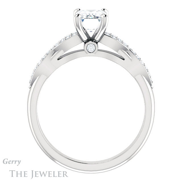 Emerald Cut Forever One Moissanite Engagement Ring #GTJ933-emerald-fb-w 2 Emerald Cut Forever Brilliant Moissanite Engagement Ring #GTJ933-emerald-fb-w
