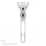 Emerald Cut Forever One Moissanite Engagement Ring #GTJ933-emerald-fb-w 3 Emerald Cut Forever Brilliant Moissanite Engagement Ring #GTJ933-emerald-fb-w