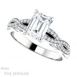Emerald Cut Forever One Moissanite Engagement Ring #GTJ933-emerald-fb-w 5 Emerald Cut Forever Brilliant Moissanite Engagement Ring #GTJ933-emerald-fb-w