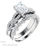 Emerald Cut Forever One Moissanite Engagement Ring #GTJ933-emerald-fb-w 6 Emerald Cut Forever Brilliant Moissanite Engagement Ring #GTJ933-emerald-fb-w