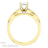 Emerald Cut Forever Brilliant Moissanite Engagement Ring #GTJ933-emerald-fb-y