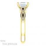 Emerald Cut Forever Brilliant Moissanite Engagement Ring #GTJ933-emerald-fb-y