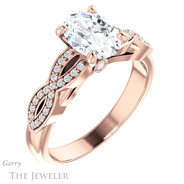 Oval Shaped Forever One Moissanite Engagement Ring #GTJ933-oval-fo-r 4 Oval Shaped Forever One Moissanite Engagement Ring #GTJ933-oval-fo-r