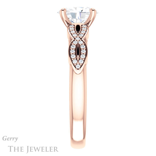 Oval Shaped Forever One Moissanite Engagement Ring #GTJ933-oval-fo-r 3 Oval Shaped Forever One Moissanite Engagement Ring #GTJ933-oval-fo-r