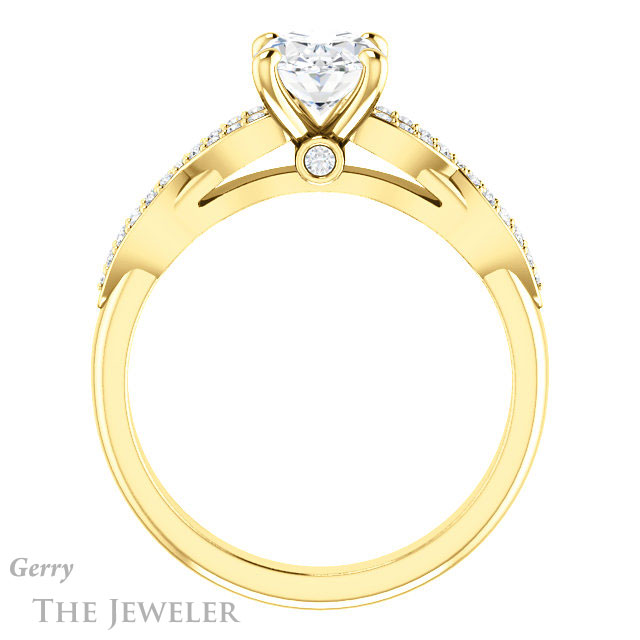 Oval Shaped Forever One Moissanite Engagement Ring #GTJ933-oval-fo-y