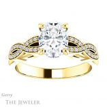 Oval Shaped Forever One Moissanite Engagement Ring #GTJ933-oval-fo-y