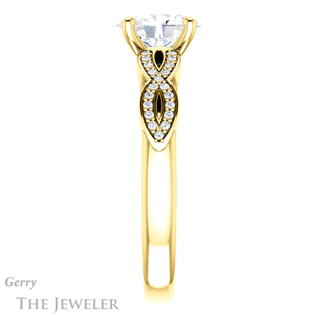 Oval Shaped Forever One Moissanite Engagement Ring #GTJ933-oval-fo-y