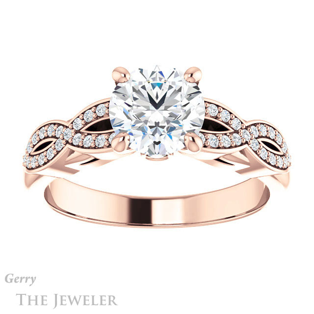 Round Cut Forever One Moissanite Engagement Ring #GTJ933-round-fo-r 1 Round Cut Forever One Moissanite Engagement Ring #GTJ933-round-fo-r