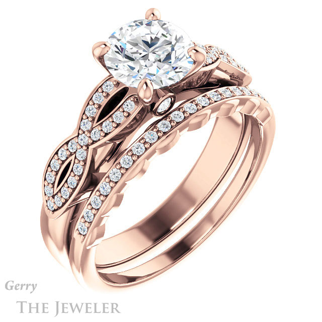 Round Cut Forever One Moissanite Engagement Ring #GTJ933-round-fo-r 6 Round Cut Forever One Moissanite Engagement Ring #GTJ933-round-fo-r