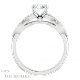 Round Cut Forever One Moissanite Engagement Ring #GTJ933-round-fo-w