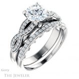 Round Cut Forever One Moissanite Engagement Ring #GTJ933-round-fo-w